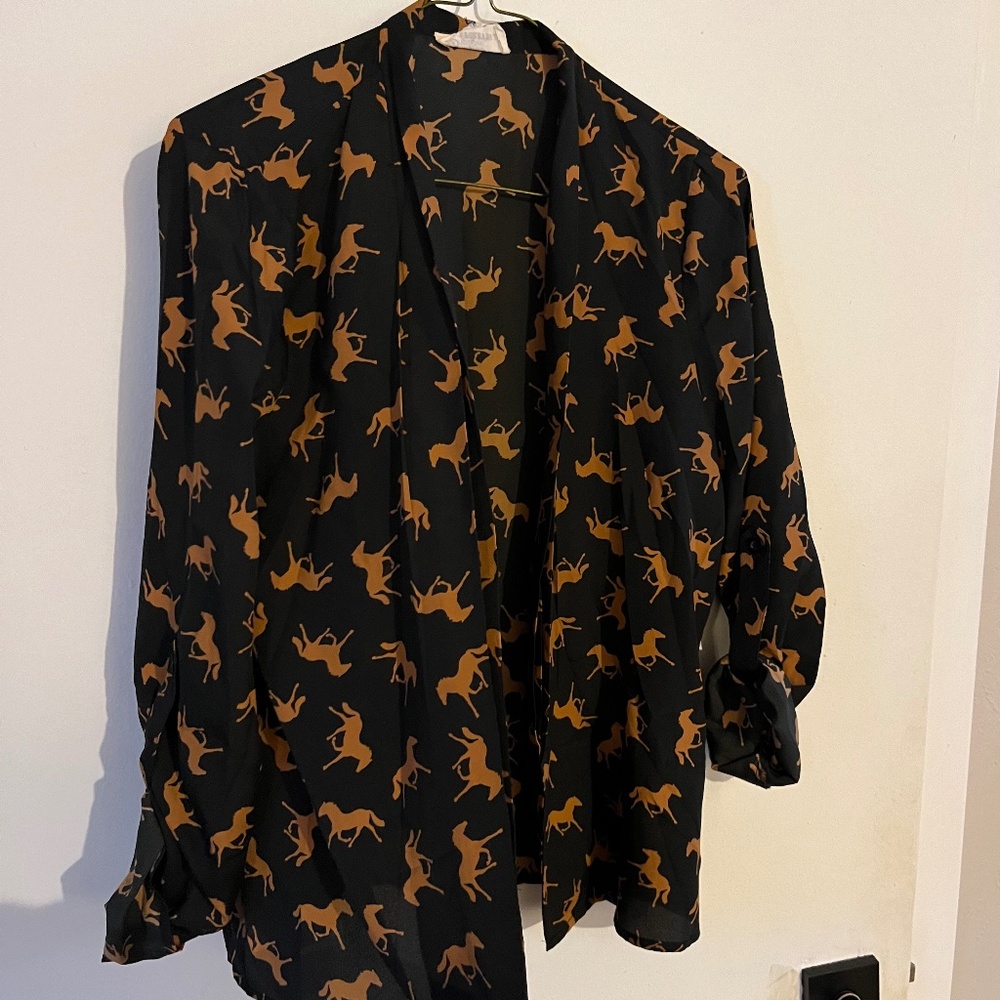 Casual, open polyester Cardigan